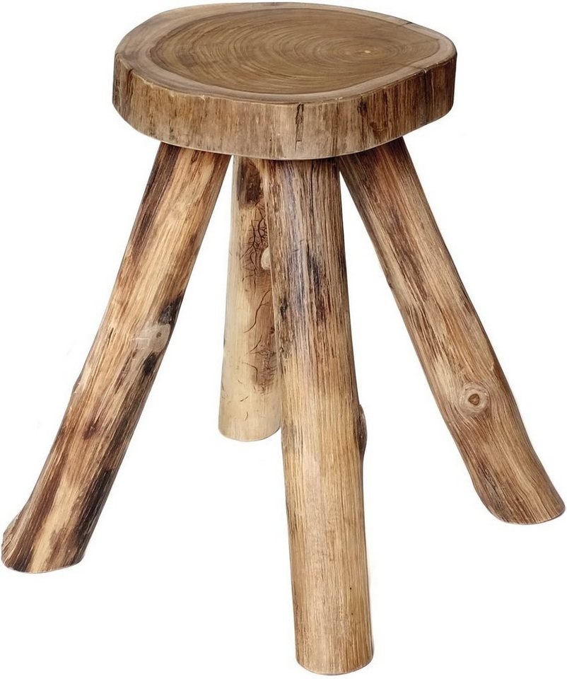 Brillibrum Hocker Sitzhocker Beistelltisch Teakholz Holz massiv Couchtisch Nachttisch Wurzelholz Tisch von Brillibrum