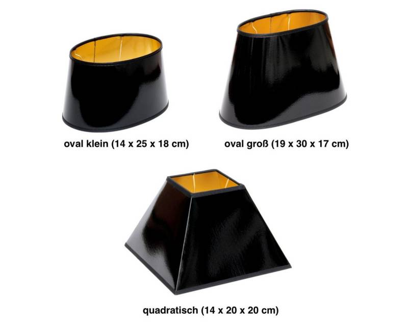 Brillibrum Lampenschirm Lampenschirm Schwarz Gold konisch oval quadratisch für Tischlampe von Brillibrum