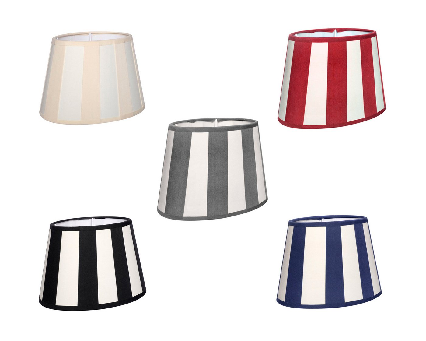 Brillibrum Lampenschirm Lampenschirm gestreift oval rund Streifenmuster E27 E14 von Brillibrum