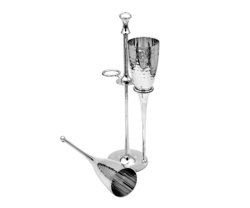 Brillibrum Sektglas 2er Set Sektkelche versilbert gehämmert Sektgläser Silber Chamagner von Brillibrum