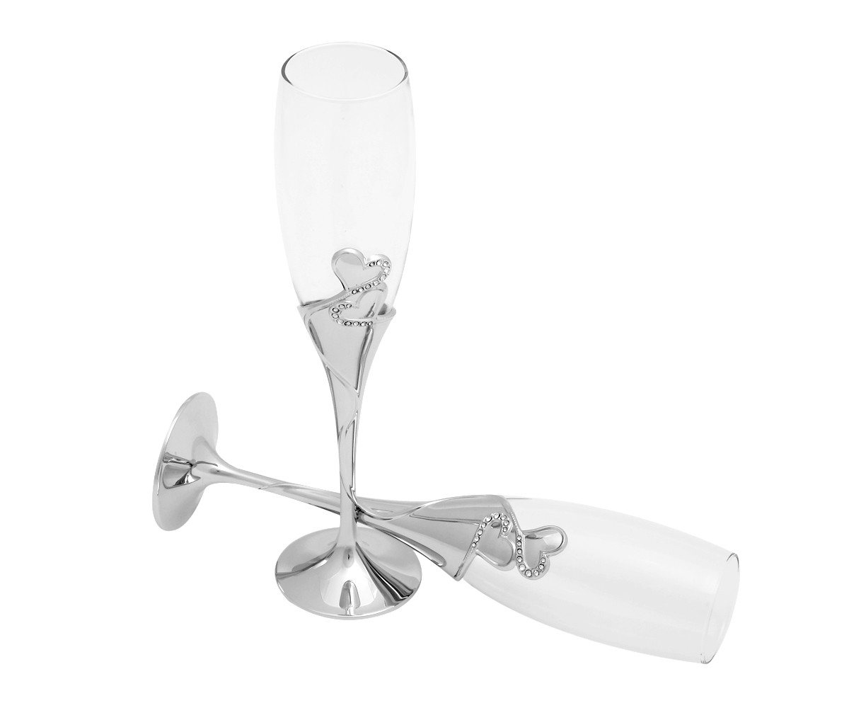 Brillibrum Sektglas Sektgläser Herz Champagnergläser versilbert Hochzeitsgläser 2er Set Brillibrum Sektglas Sektgläser Herz Champagnergläser versilbert Hochzeitsgläser 2er Set von Brillibrum