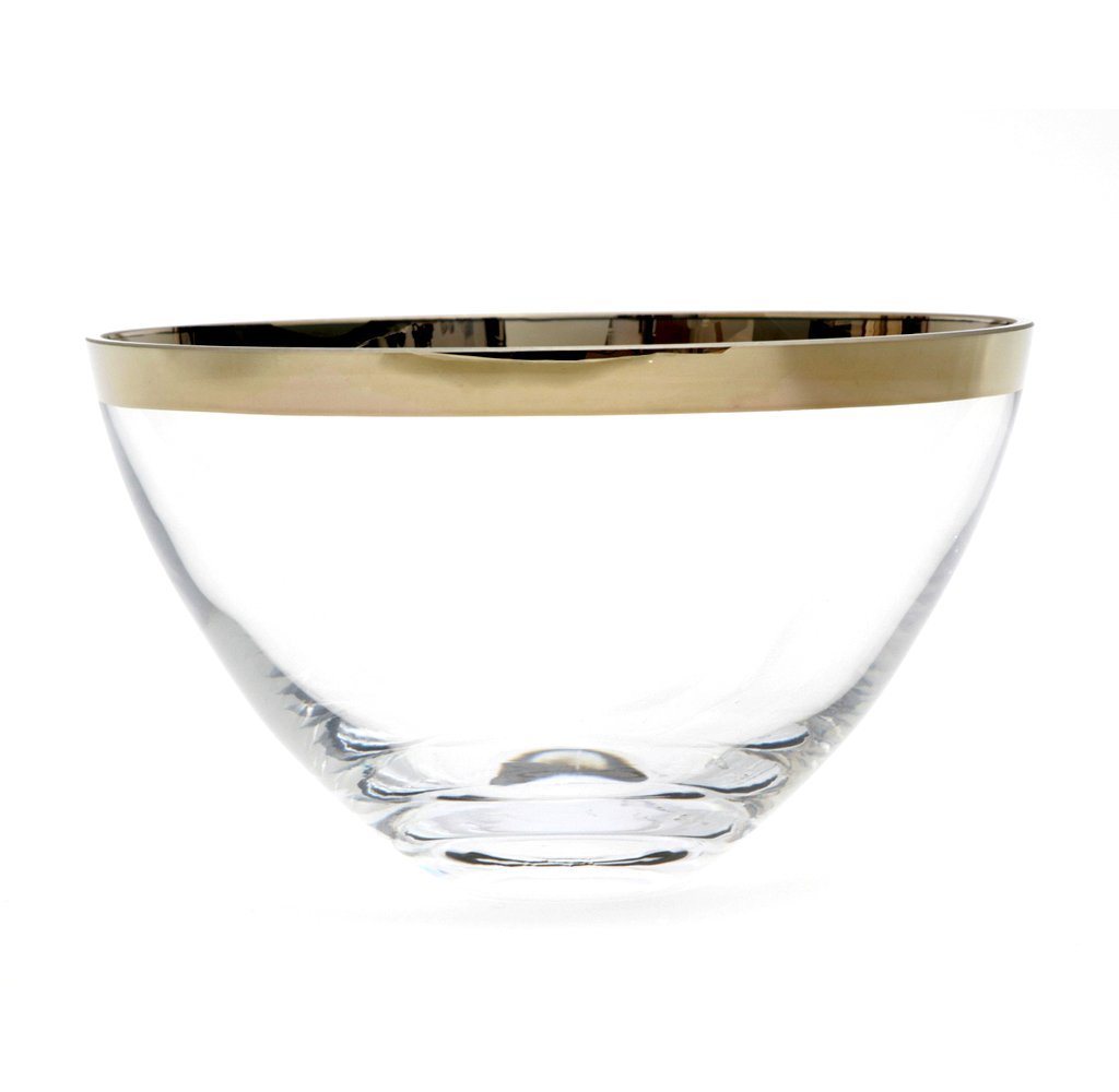 Brillibrum Servierschüssel Schale Schüssel Platinrand Glasschale Glasschüssel Obstschale von Brillibrum