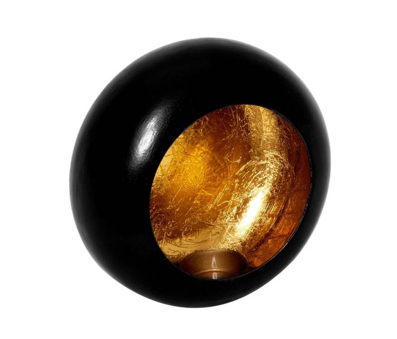 Brillibrum Teelichthalter Teelichthalter schwarz Gold Windlicht Teelicht Wandteelicht von Brillibrum