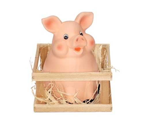 Design B-Ware Sparschwein im Gehege niedliche Ferkel Spardose Sparschwein im Stall Keramik lustige Sparbüchse Schweinchen von Brillibrum