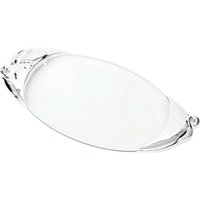 Design Servierplatte Glas Schweineplatte Versilbert Servieren Von Aufschnitt Tablett Schwein Wurstplatte Platte Wurst Glasplatte Silber Neu von Brillibrum