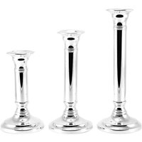 Kerzenleuchter Kerzenständer 3 Größen 15 19 23 cm Silber Versilbert Kandelaber Geschenke Geschenkidee Kinder Kerze Leuchte Romantisch Edel von Brillibrum