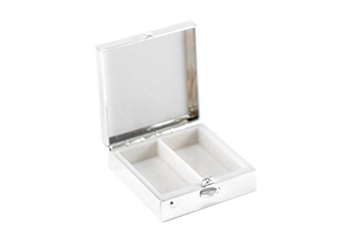Brillibrum Design | Pillendose quadratisch | vercromt | 2 Fächer | Pillenbox für Unterwegs | Maße: 4,0 x 4,0 x 1,5 cm von Brillibrum