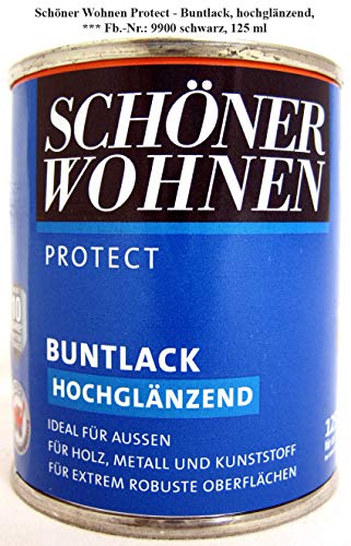 Protect Buntlack 125 ml, Fb.-Nr.: 9900 schwarz hochglänzend, Alkydharzlack SW von Brillux