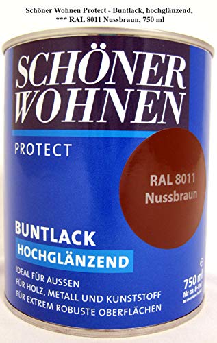 Protect Buntlack 750 ml, RAL 8011 Nussbraun hochglänzend, Alkydharzlack SW von Brillux