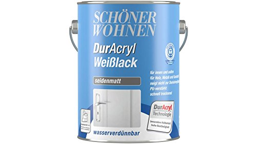 Schöner Wohnen, DurAcryl Weißlack, 2,5 L. Seidenmatt, Wasserverdünnbar von Brillux