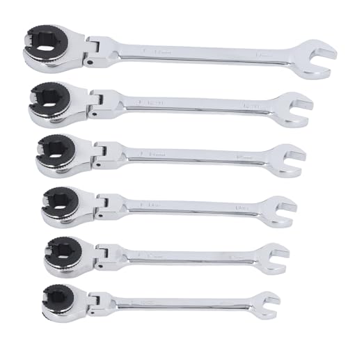 Brilluxa Ratschenschlüssel-Set, Flex-Kopf-Schraubenschlüssel, metrischer Schraubenschlüssel, 6pcs Ratchet-Schraubenschlüssel 10-17 mm Offener Flexkopf 72 Zähne Zahnrad Offene Ende Brilluxa Ratschenschlüssel-Set, Flex-Kopf-Schraubenschlüssel, metrischer Schraubenschlüssel, 6pcs Ratchet-Schraubenschlüssel 10-17 mm Offener Flexkopf 72 Zähne Zahnrad Offene Ende von Brilluxa