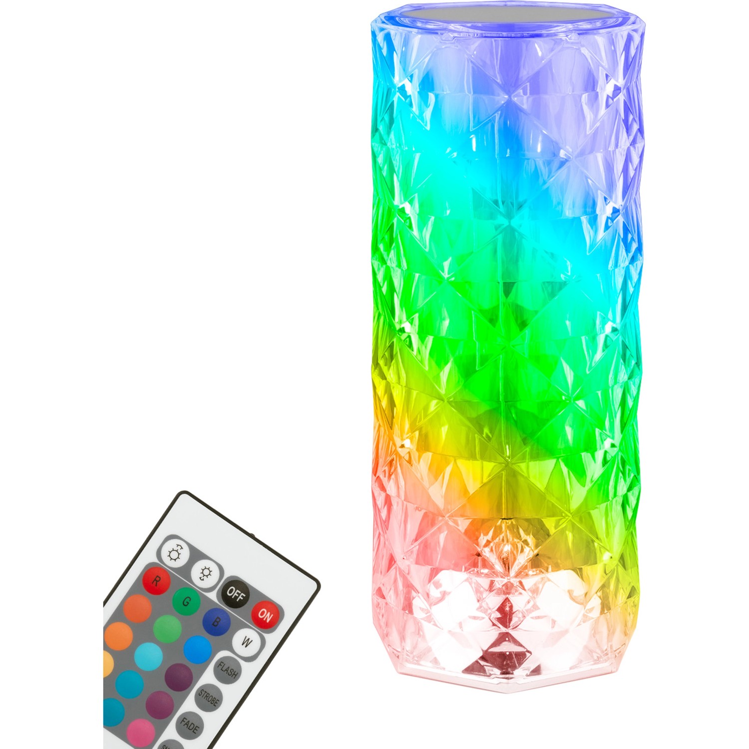 Brilo Akku-Tischleuchte Kristalloptik 2,3W mit RGB 21,5 cm x 9 cm von Brilo