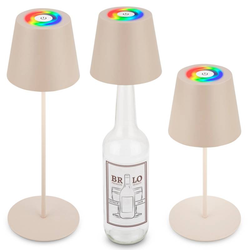 Brilo LED-Akku-Tischleuchte 3 in 1 Beige 36 cm x 12 cm RGB von Brilo