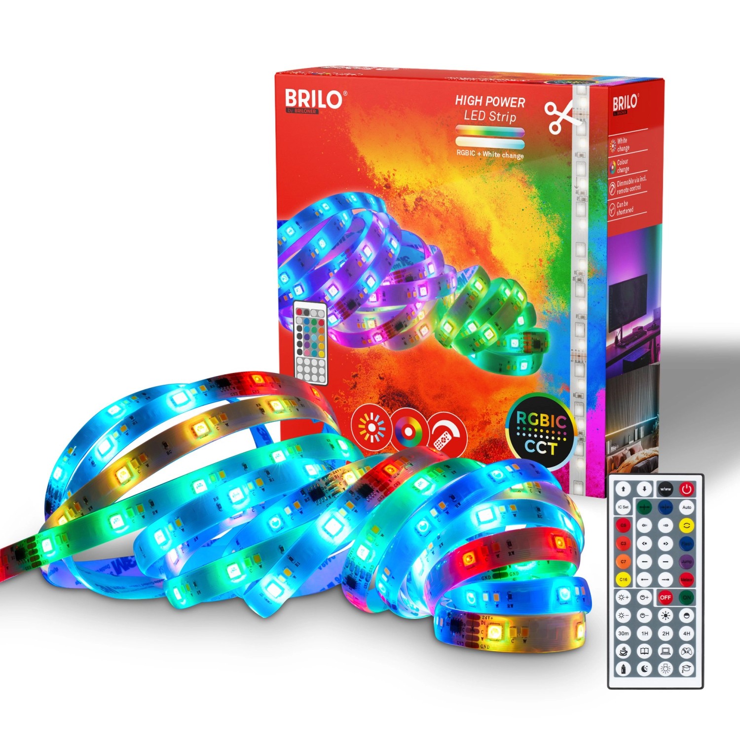 Brilo LED-Band RGBIC CCT 24 W Weiß 5 m Brilo LED-Band RGBIC CCT 24 W Weiß 5 m von Brilo