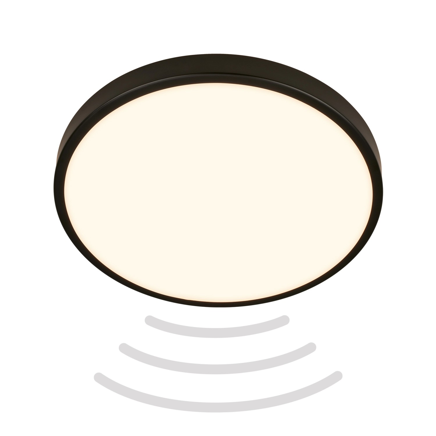 Brilo LED Deckenleuchte Chet Bewegungsmelder Warmweiß 29 x 6,5 cm Schwarz von Brilo