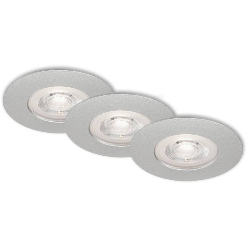 Brilo LED-Einbauleuchte Kulana 3er-Set Chrom-Matt von Brilo