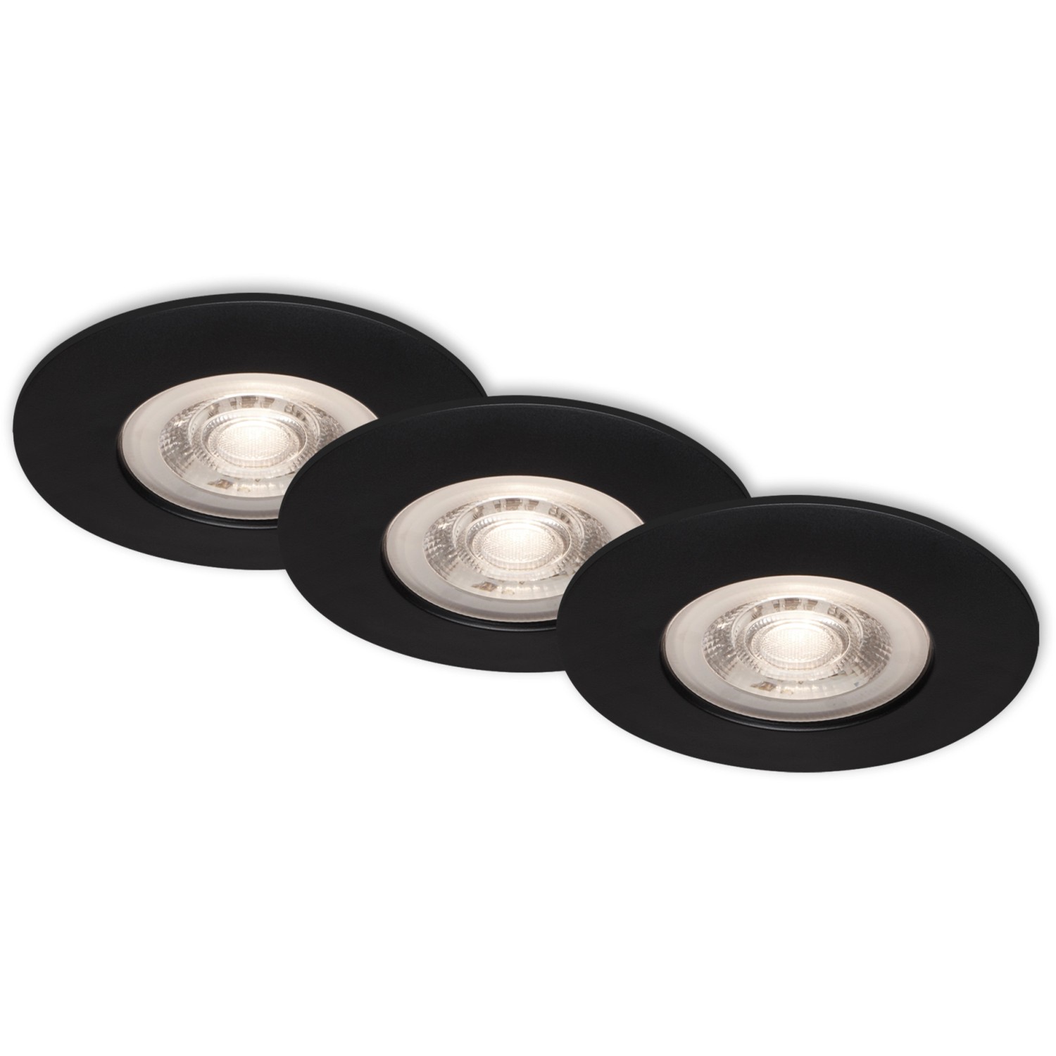 Brilo LED-Einbauleuchte Kulana 3er-Set Dimmbar Matt-Schwarz Brilo LED-Einbauleuchte Kulana 3er-Set Dimmbar Matt-Schwarz von Brilo