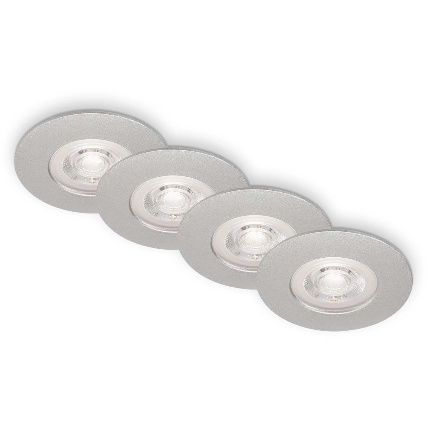 Brilo LED-Einbauleuchte Kulana 4 Stk. Chrom matt 4,9 W von Brilo