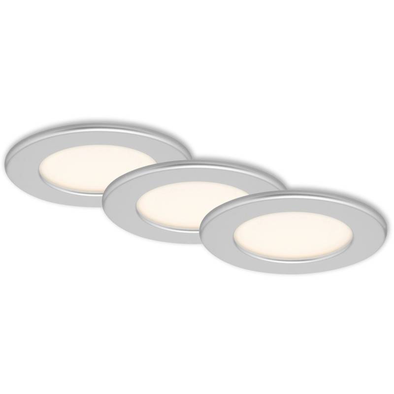 Brilo LED-Einbauleuchte Thin 3er-Set Chrom-Matt von Brilo