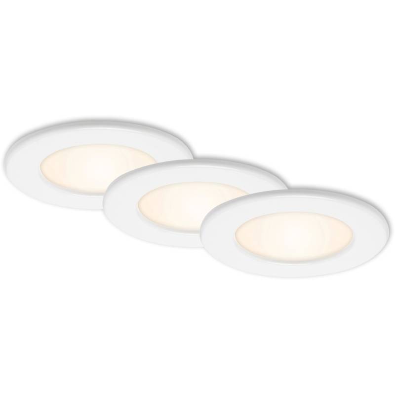 Brilo LED-Einbauleuchte Thin 3er-Set Weiß von Brilo