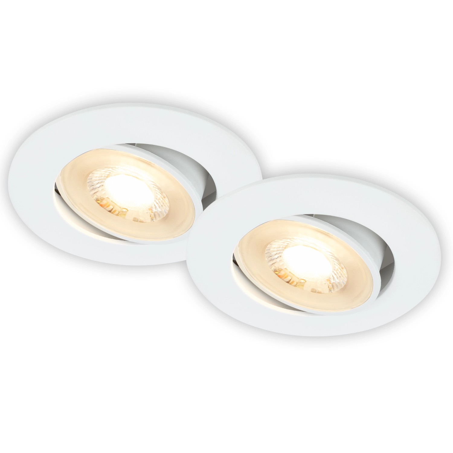 Brilo LED-Einbauleuchten Besi Weiß Ø 8 cm 2er-Set Brilo LED-Einbauleuchten Besi Weiß Ø 8 cm 2er-Set von Brilo