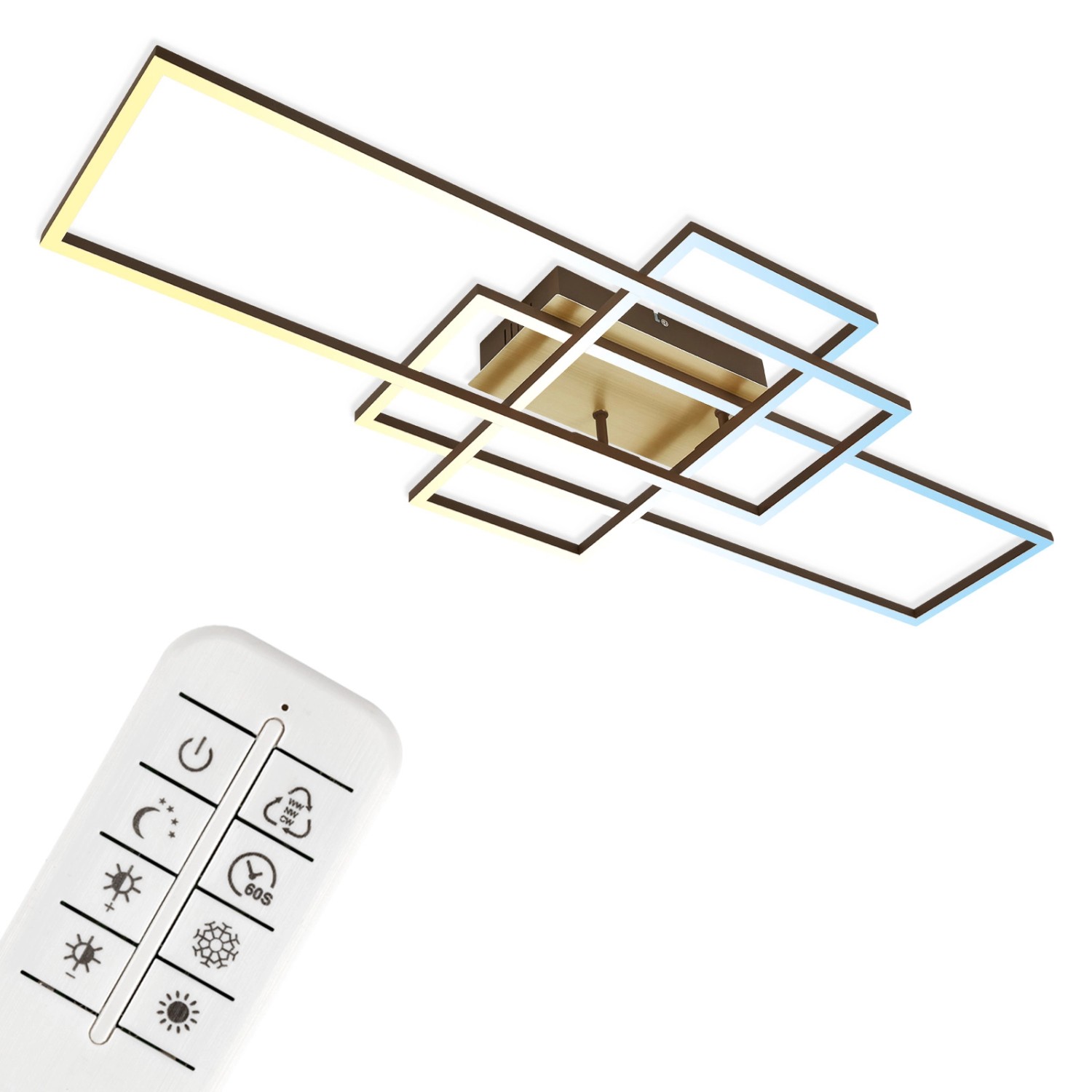 Brilo LED Wand- und Deckenleuchte Frame inkl. Fernbedienung Dimmbar CCT Braun Brilo LED Wand- und Deckenleuchte Frame inkl. Fernbedienung Dimmbar CCT Braun von Brilo