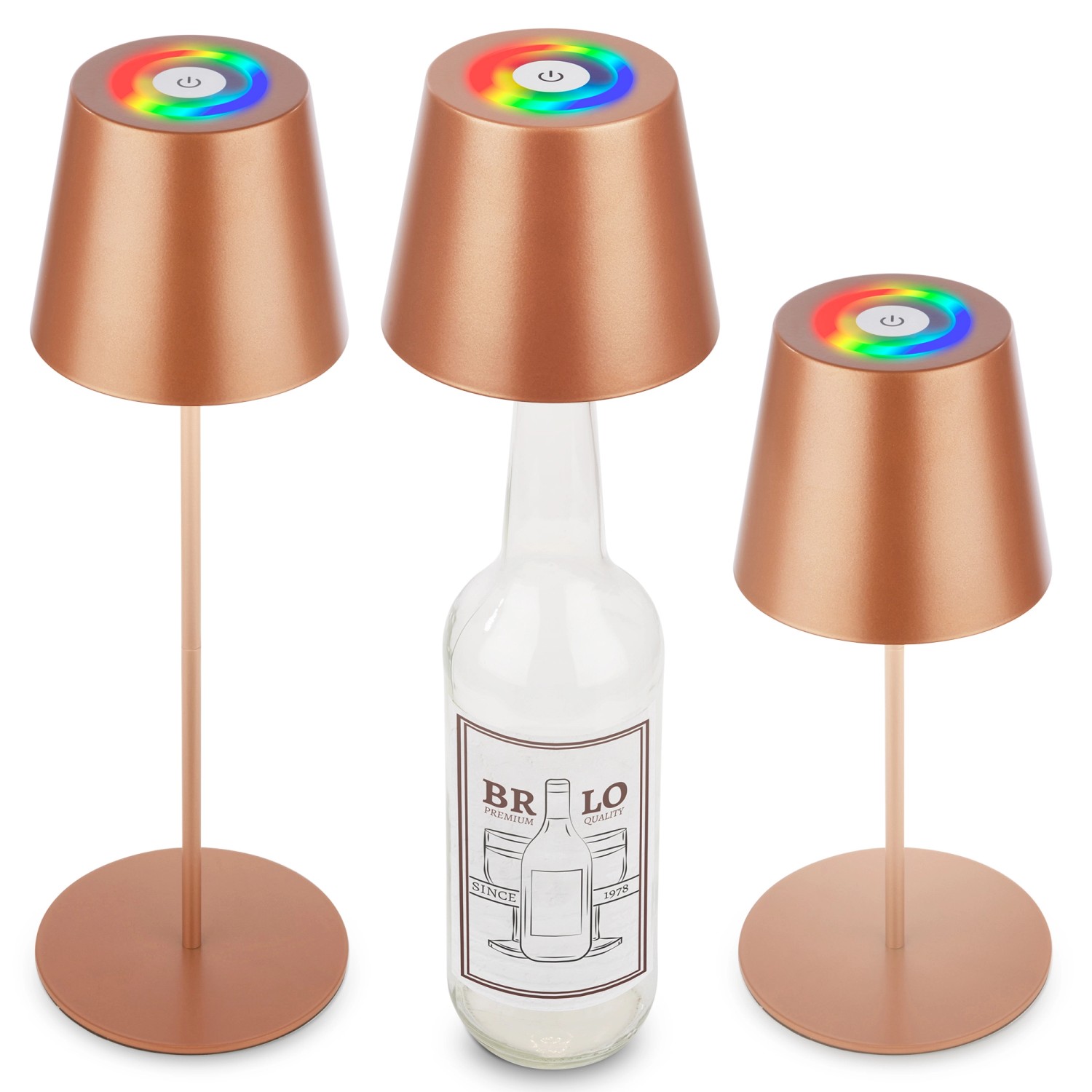 Brilo Tischleuchte mit Flaschenaufsatz 3 in 1 RGB Braun Ø 12 cm x 36 cm Brilo Tischleuchte mit Flaschenaufsatz 3 in 1 RGB Braun Ø 12 cm x 36 cm von Brilo