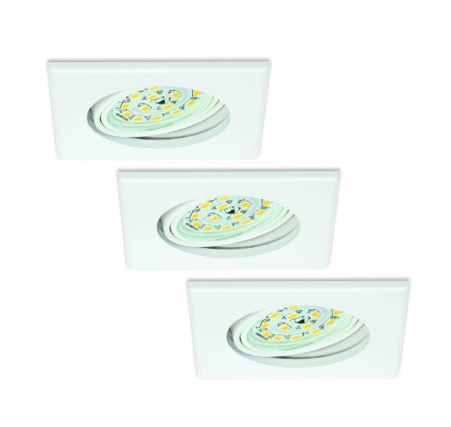 Briloner Leuchten, LED Einbauleuchte, Einbaustrahler, LED Strahler, Spots, Deckenstrahler, Deckenspot, Lampen Wohnzimmer, LED Einbaustrahler 230v, Deckeneinbauleuchten, Einbaustrahler Set, schwenkbar, eckig von BRILONER