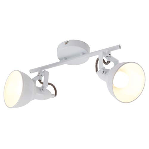 BRILONER - Deckenlampe Vintage schwenkbar, E14 Fassung, max. 40 Watt, Deckenleuchte, Lampe, Wohnzimmerlampe, Schlafzimmerlampe, Küchenlampe, Deckenstrahler, Deckenbeleuchtung, 30,4x10x18,1 cm, Weiß von BRILONER
