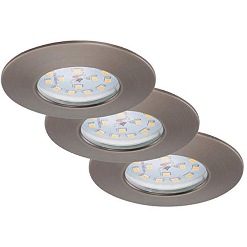 3er Set LED Einbauleuchte, Ø 7,5 cm, 5,5 W, Schwarz von BRILONER