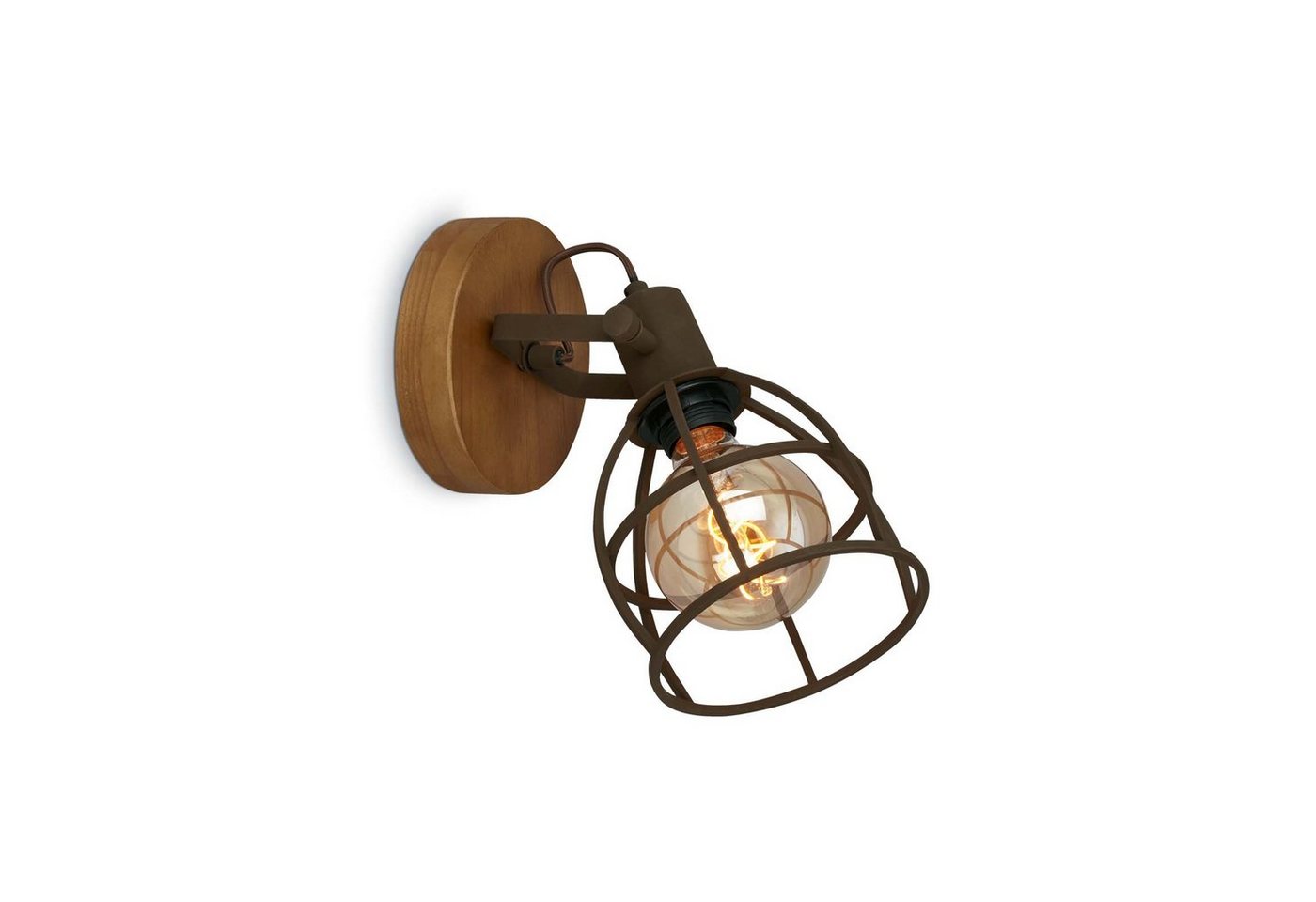 Briloner Leuchten Deckenspots 2670-014, 376, ohne Leuchtmittel, Warmweiß, Deckenlampe Vintage dreh- und schwenkbar dunkelbraun (1x E27 max. 25W) von Briloner Leuchten