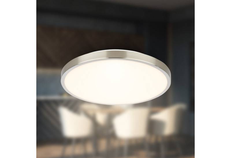 Briloner Leuchten Deckenleuchte LED Deckenlampe Panel Rund Warmweiß, LED fest integriert, 3000K, 24/33x6 cm Nickel-matt/Anthrazit/Weiß Wohnzimmer Schlafzimmer Küche von Briloner Leuchten