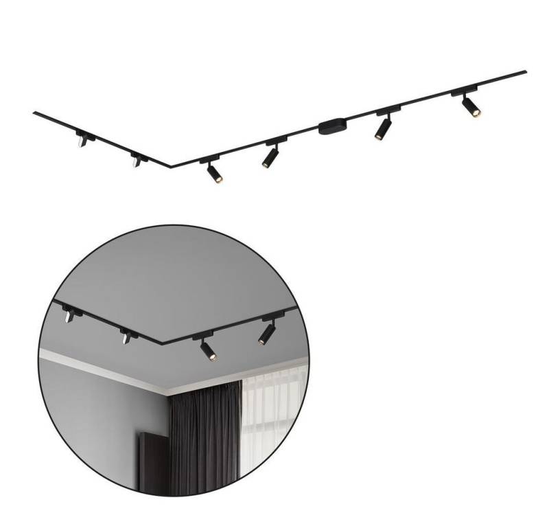 Briloner Leuchten LED Deckenleuchte 8036065B, LED fest integriert, 2700K - Extra-Warmweiß, Schienensystem Luxtrail 3m Schwarz 5W, 6W Decke Wohnzimmer Büro Küche von Briloner Leuchten