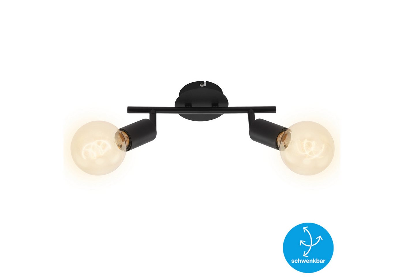 Briloner Leuchten Deckenleuchte Deckenlampe Extra-Warmweiß Wohnzimmer Flur, ohne Leuchtmittel, 2700K - Extra - Warmweiß, Deckenlampe, 27,5x10x10,5cm, Schwarz, max.60W, E27, Wohnzimmer, Flur Briloner Leuchten Deckenleuchte Deckenlampe Extra-Warmweiß Wohnzimmer Flur, ohne Leuchtmittel, 2700K - Extra - Warmweiß, Deckenlampe, 27,5x10x10,5cm, Schwarz, max.60W, E27, Wohnzimmer, Flur von Briloner Leuchten