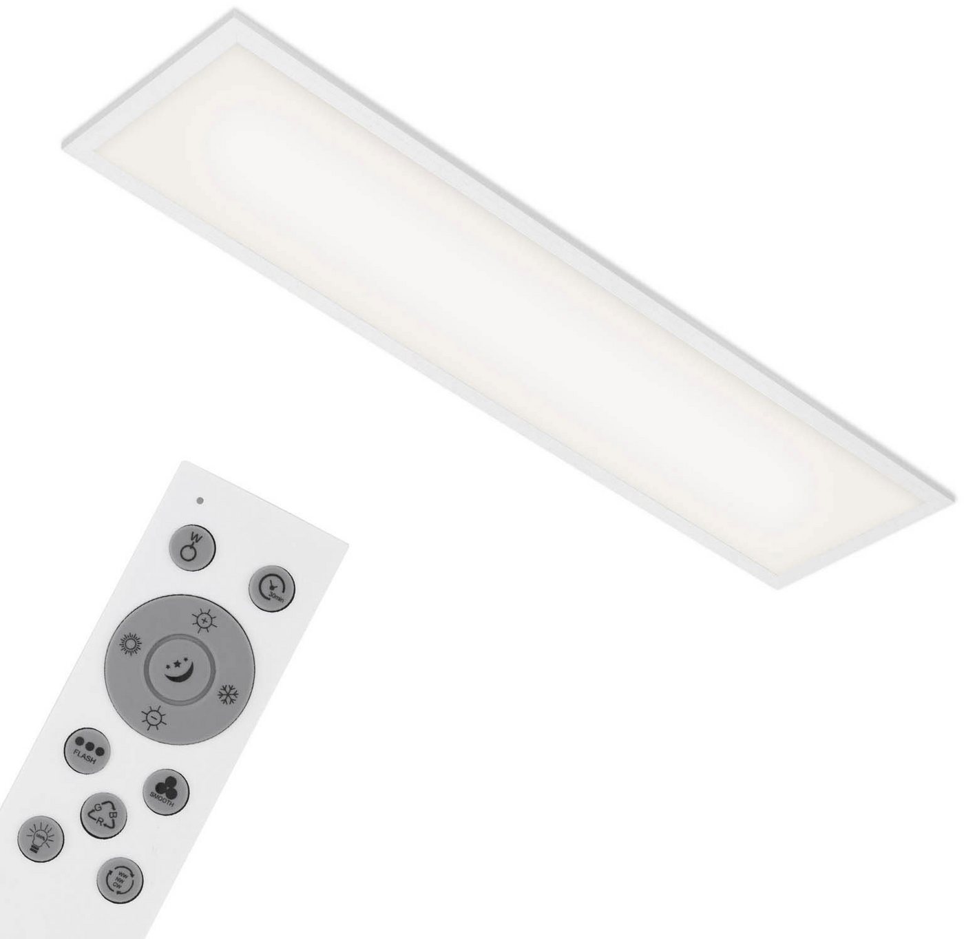 Briloner Leuchten Deckenleuchte Deckenleuchte LINK COLOUR, Smarte Deckenlampe, 100x25x6,5cm, Weiß, 22W, Wohnzimmer, Schlafzimmer von Briloner Leuchten