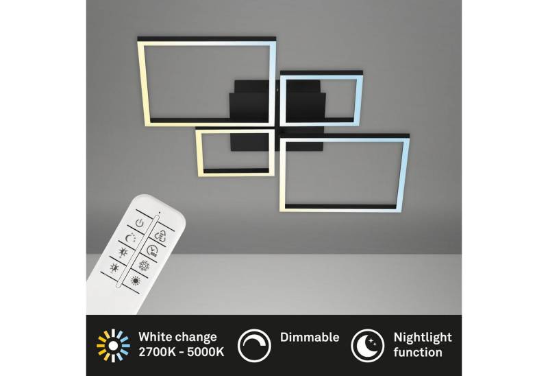 Briloner Leuchten Deckenleuchte LED Deckenlampe CCT stufenlos dimmbar Fernbedienung, LED fest integriert, 2700K - Extra - Warmweiß, CCT, stufenlos dimmbar, Fernbedienung, Nacht-/Timerfunktion von Briloner Leuchten