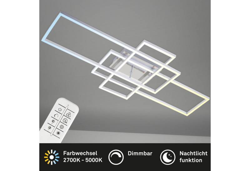 Briloner Leuchten Deckenleuchte LED Deckenlampe CCT stufenlos dimmbar Fernbedienung, LED fest integriert, 2700K - Extra - Warmweiß, CCT, stufenlos dimmbar, Fernbedienung, Nacht-/Timerfunktion von Briloner Leuchten