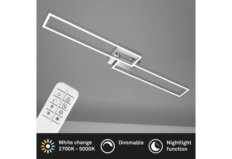 Briloner Leuchten Deckenleuchte LED Deckenlampe CCT stufenlos dimmbar Fernbedienung, LED fest integriert, 2700K - Extra - Warmweiß, CCT, stufenlos dimmbar, Fernbedienung, Nacht-/Timerfunktion von Briloner Leuchten