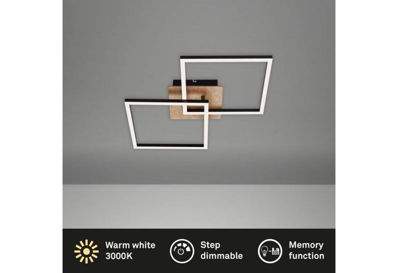 Briloner Leuchten Deckenleuchte LED Deckenlampe Extra-Warmweiß Wohnzimmer Schlafzimmer, LED fest integriert, 2700K - Extra - Warmweiß, Deckenlampe, 75x47x7,3cm, Schwarz, 48W, Wohnzimmer, Schlafzimmer von Briloner Leuchten