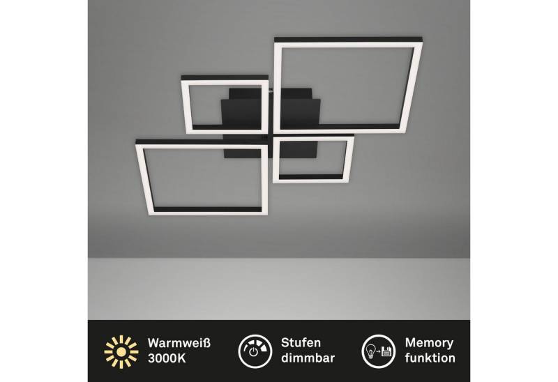 Briloner Leuchten Deckenleuchte LED Deckenlampe Extra-Warmweiß Wohnzimmer Schlafzimmer, LED fest integriert, 2700K - Extra - Warmweiß, Deckenlampe, 75x47x7,3cm, Schwarz, 48W, Wohnzimmer, Schlafzimmer von Briloner Leuchten