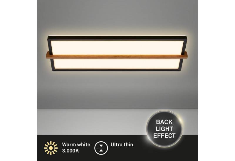 Briloner Leuchten Deckenleuchte LED Deckenlampe Extra-Warmweiß Wohnzimmer Schlafzimmer, LED fest integriert, 2700K - Extra - Warmweiß, LED Deckenlampe 29 x 31,5 x 4 cm Schwarz 18W Wohnzimmer Schlafzimmer von Briloner Leuchten
