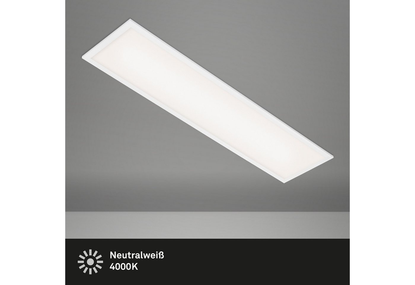 Briloner Leuchten Deckenleuchte LED Deckenlampe Extra-Warmweiß Wohnzimmer Schlafzimmer Flur, LED fest integriert, 2700K - Extra - Warmweiß, Deckenlampe, 100x25x6cm, Schwarz, 22W, Wohnzimmer, Schlafzimmer, Flur von Briloner Leuchten