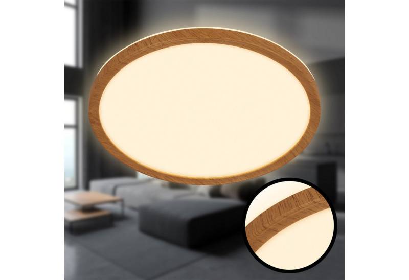 Briloner Leuchten Deckenleuchte LED Deckenlampe Extra-Warmweiß Wohnzimmer Schlafzimmer Küche, LED fest integriert, 2700K - Extra - Warmweiß, LED Deckenlampe 29,3x3cm Holzfarbig 18W Wohnzimmer Schlafzimmer Küche Briloner Leuchten Deckenleuchte LED Deckenlampe Extra-Warmweiß Wohnzimmer Schlafzimmer Küche, LED fest integriert, 2700K - Extra - Warmweiß, LED Deckenlampe 29,3x3cm Holzfarbig 18W Wohnzimmer Schlafzimmer Küche von Briloner Leuchten