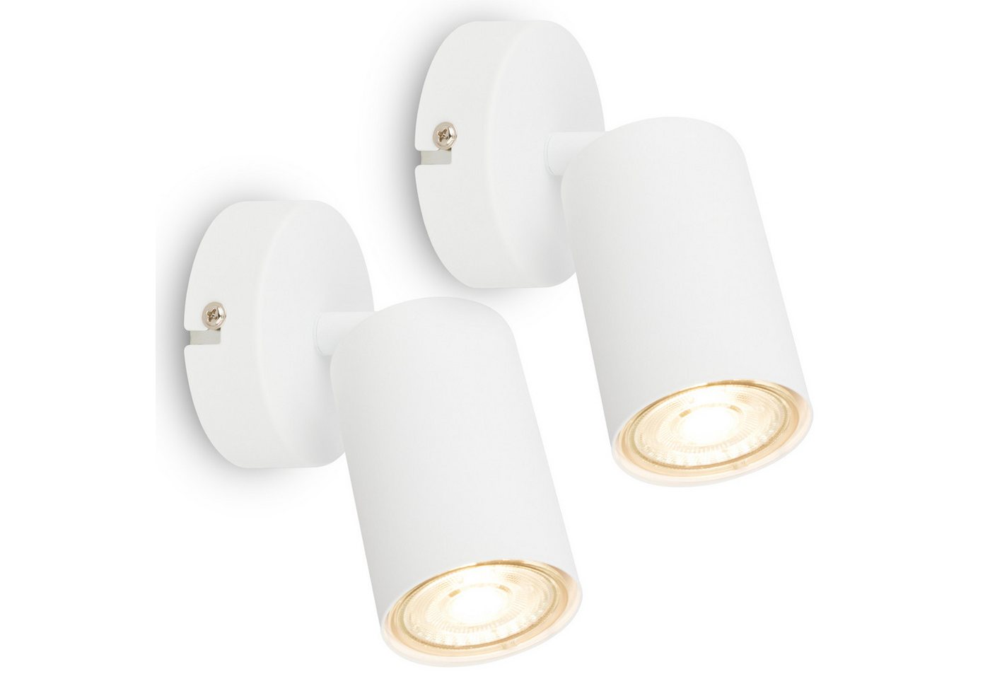 Briloner Leuchten Deckenleuchte LED Wandlampe Deckenlampe innen Schlafzimmer Wohnzimmer GU10, Doppelpack, ohne Leuchtmittel, Abhängig vom Leuchtmittel - Warmweiß / Neutralweiß / Kaltweiß, Wandlampe Innen 80 x 15,5 cm Silberfarbig max. 9W GU10 Kinderzimmer von Briloner Leuchten