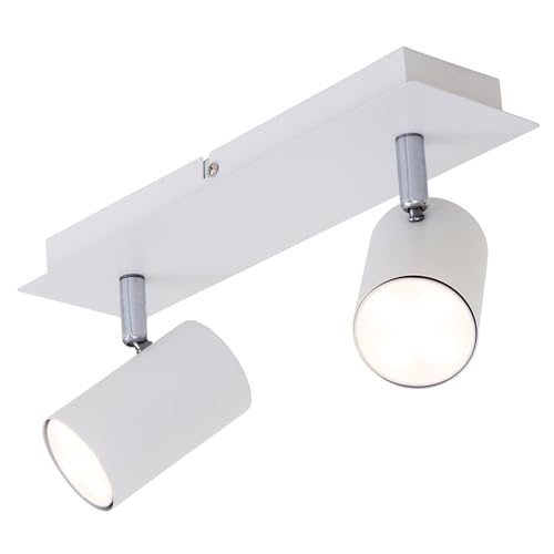 BRILONER - Deckenlampe schwenkbar, GU10 Fassung, max. 40 Watt, Deckenleuchte, Lampe, Wohnzimmerlampe, Schlafzimmerlampe, Küchenlampe, Deckenstrahler, Deckenbeleuchtung, 29x8x12,3 cm, Weiß BRILONER - Deckenlampe schwenkbar, GU10 Fassung, max. 40 Watt, Deckenleuchte, Lampe, Wohnzimmerlampe, Schlafzimmerlampe, Küchenlampe, Deckenstrahler, Deckenbeleuchtung, 29x8x12,3 cm, Weiß von BRILONER