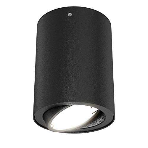 BRILONER Leuchten - LED Aufbauleuchte, Deckenlampe GU10, Reflektor schwenkbar, 400 Lumen, 3.000 Kelvin, Schwarz, Ø 8cm von BRILONER