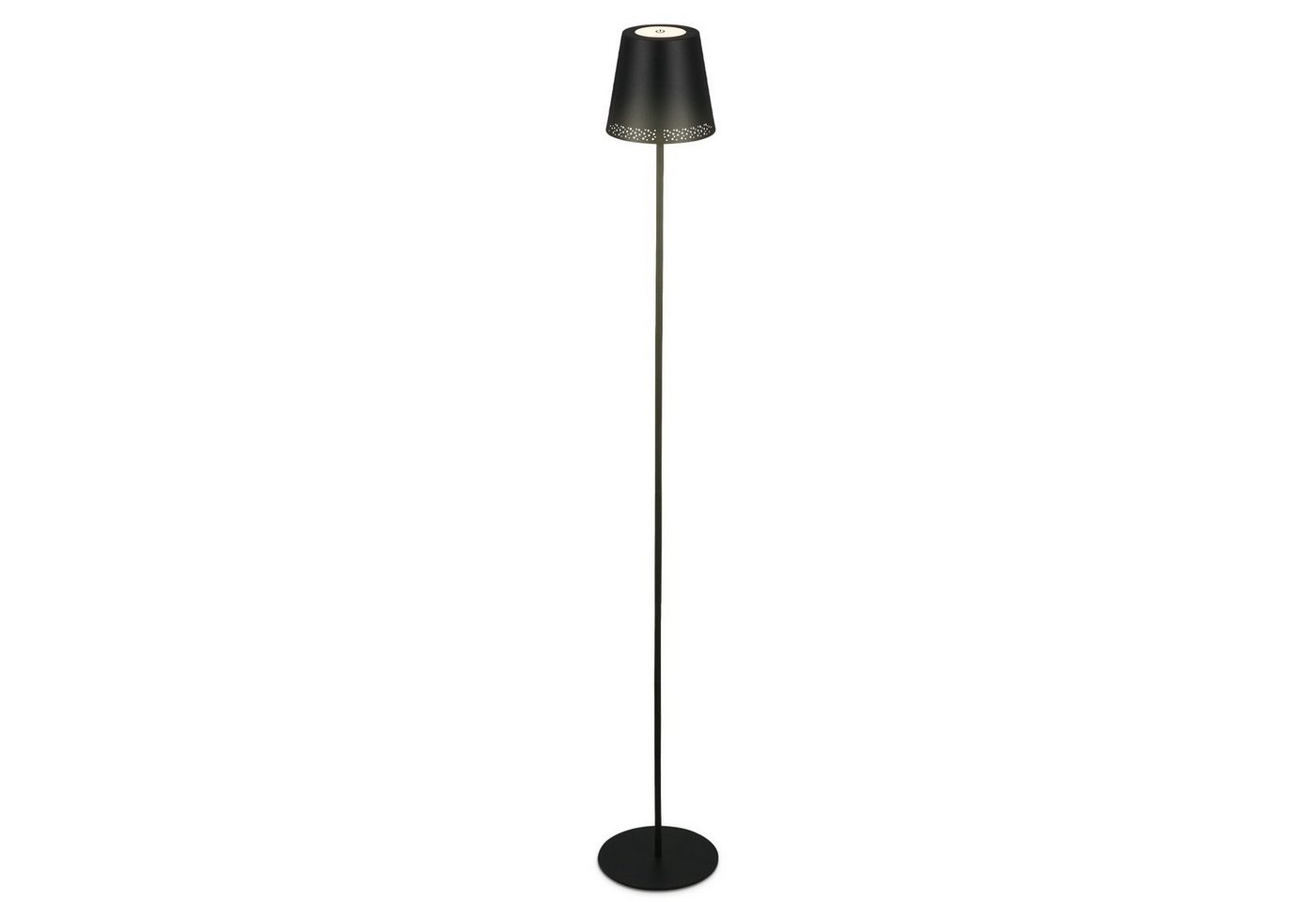 Briloner Leuchten LED Außen-Stehlampe 1438015, dimmbar, höhenverstellbar, Touch, USB-C Aufladung, Akku, LED fest verbaut, Warmweiß, Stehleuchte, 130 x 19 cm, Schwarz, 3,5W, Spritzwasserschutz, kabellos von Briloner Leuchten