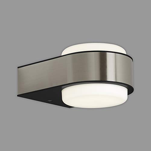 BRILONER Leuchten - LED Außenleuchte, Außenlampe, Außenwandlampe, IP44, 6,5 Watt, 650 Lumen, 4.000 Kelvin, Edelstahl, 144x104x69mm (LxBxH), 3035-012 von BRILONER