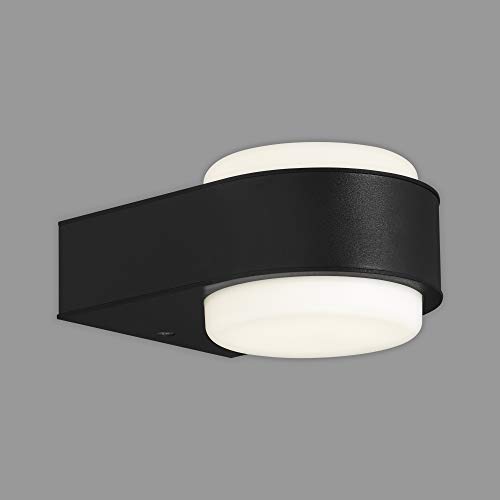 BRILONER Leuchten - LED Außenleuchte, Außenlampe, Außenwandlampe, IP44, 6,5 Watt, 650 Lumen, 4.000 Kelvin, Schwarz, 144x104x69mm (LxBxH), 3035-015 von BRILONER