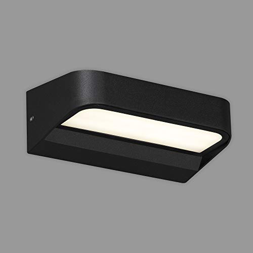 BRILONER Leuchten - LED Außenleuchte, Außenlampe, Außenwandlampe, IP44, 8 Watt, 900Lumen, 4.000 Kelvin, Schwarz, 142x83x52mm (LxBxH), 3036-015 von BRILONER